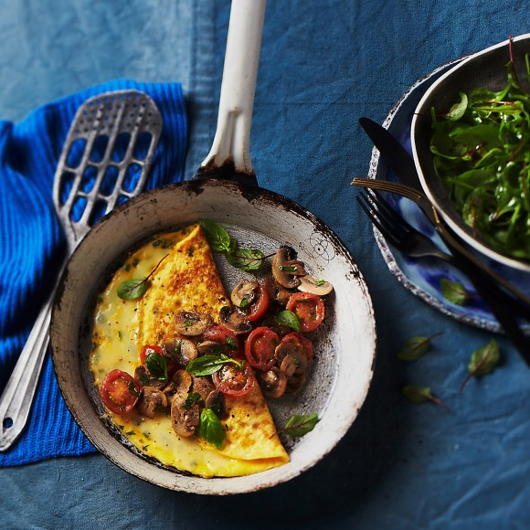 Mashroom and basil omelette