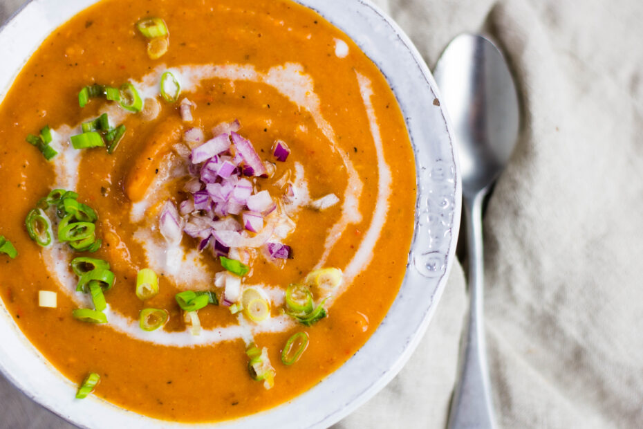 roasted red pepper and sweet potato soup